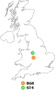 map showing distance between B68 and ST4