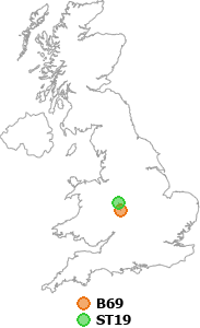 map showing distance between B69 and ST19