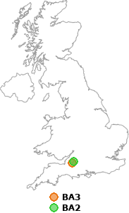 map showing distance between BA3 and BA2