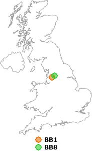 map showing distance between BB1 and BB8