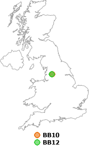 map showing distance between BB10 and BB12