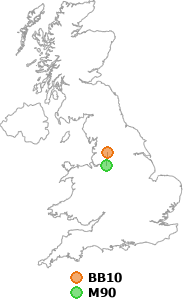 map showing distance between BB10 and M90