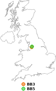 map showing distance between BB3 and BB5