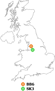 map showing distance between BB6 and SK3