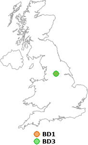 map showing distance between BD1 and BD3