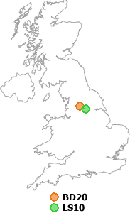 map showing distance between BD20 and LS10