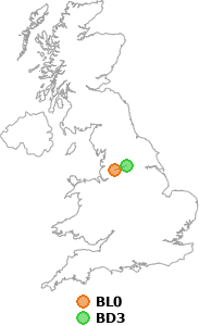map showing distance between BL0 and BD3