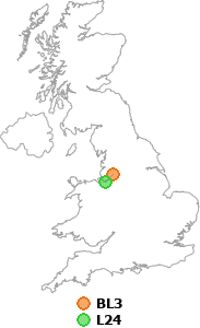 map showing distance between BL3 and L24