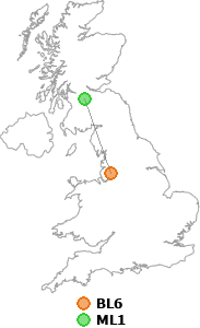 map showing distance between BL6 and ML1