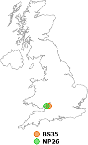 map showing distance between BS35 and NP26