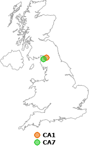 map showing distance between CA1 and CA7