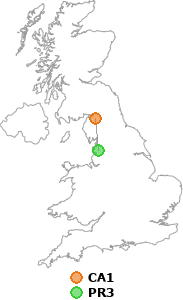 map showing distance between CA1 and PR3
