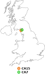 map showing distance between CA15 and CA7