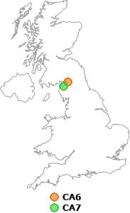 map showing distance between CA6 and CA7