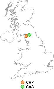 map showing distance between CA7 and CA8