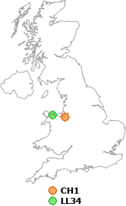 map showing distance between CH1 and LL34