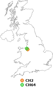 map showing distance between CH2 and CH64