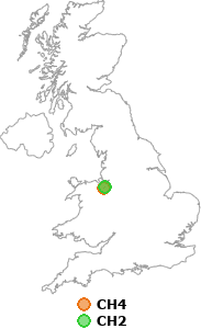 map showing distance between CH4 and CH2