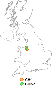 map showing distance between CH4 and CH62