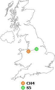 map showing distance between CH4 and S5