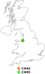 map showing distance between CH42 and CH45