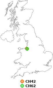 map showing distance between CH42 and CH62