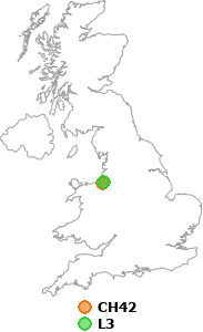 map showing distance between CH42 and L3
