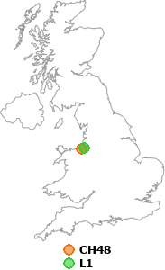 map showing distance between CH48 and L1