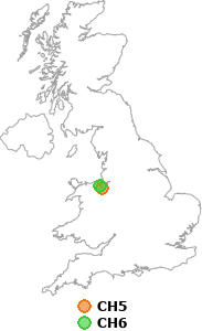 map showing distance between CH5 and CH6