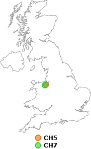 map showing distance between CH5 and CH7