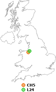 map showing distance between CH5 and L24