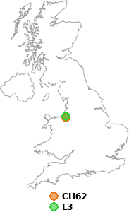 map showing distance between CH62 and L3