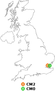 map showing distance between CM2 and CM0