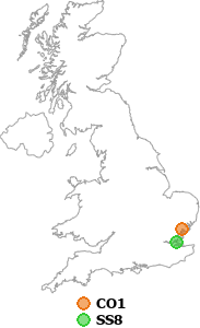 map showing distance between CO1 and SS8