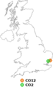map showing distance between CO12 and CO2