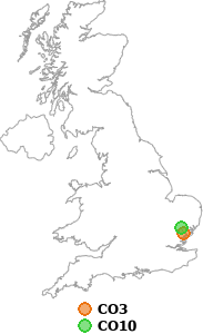 map showing distance between CO3 and CO10