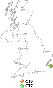 map showing distance between CT9 and CT7