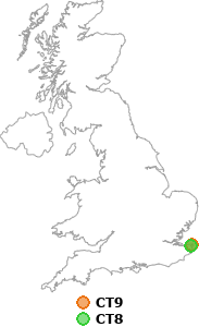 map showing distance between CT9 and CT8