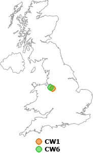 map showing distance between CW1 and CW6