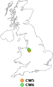 map showing distance between CW5 and CW6