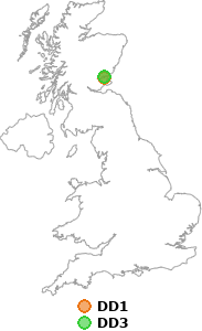 map showing distance between DD1 and DD3