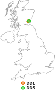 map showing distance between DD1 and DD5
