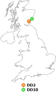 map showing distance between DD2 and DD10