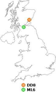 map showing distance between DD8 and ML6