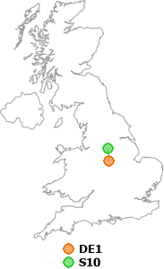 map showing distance between DE1 and S10