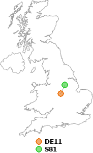 map showing distance between DE11 and S81