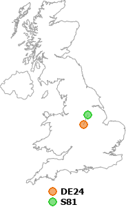 map showing distance between DE24 and S81