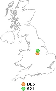 map showing distance between DE5 and S21