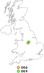 map showing distance between DE6 and DE4