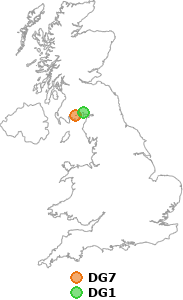 map showing distance between DG7 and DG1